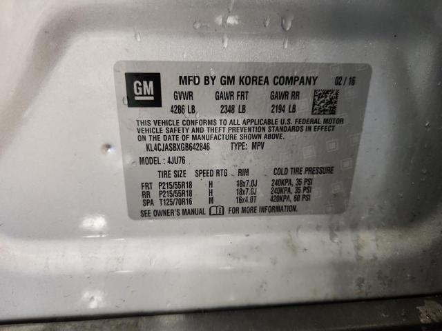 2016 BUICK ENCORE KL4CJASBXGB642846