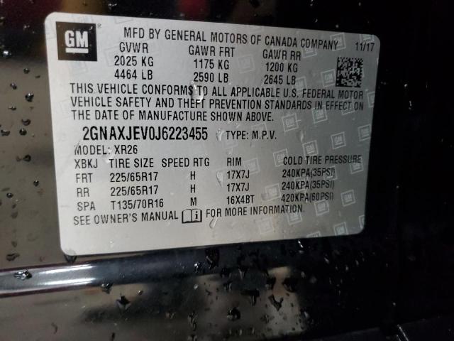 2018 CHEVROLET EQUINOX LT 2GNAXJEV0J6223455