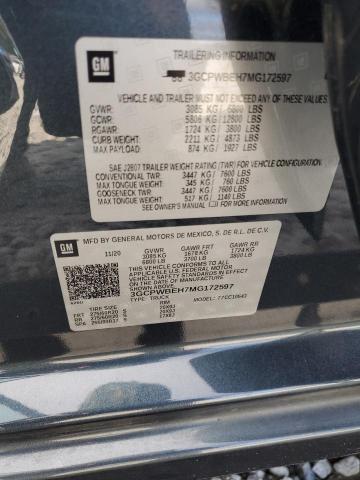 2021 CHEVROLET SILVERADO C1500 CUSTOM 3GCPWBEH7MG172597