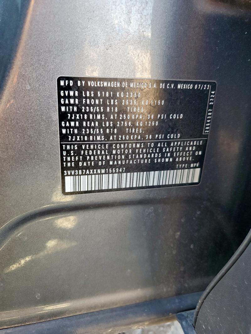 2022 VOLKSWAGEN TIGUAN SE 3VV3B7AXXNM155947