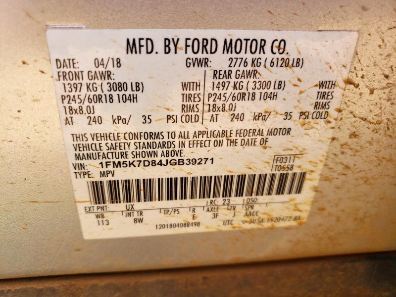 2018 FORD EXPLORER X - 1FM5K7D84JGB39271
