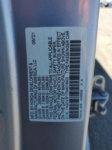 2021 HONDA ACCORD HYB 1HGCV3F17MA018402