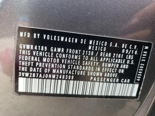 2017 VOLKSWAGEN JETTA S 3VW2B7AJ0HM248399