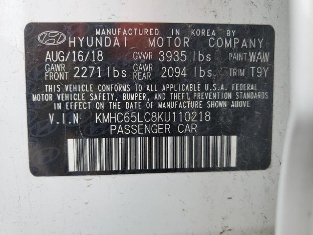 2019 HYUNDAI IONIQ BLUE KMHC65LC8KU110218