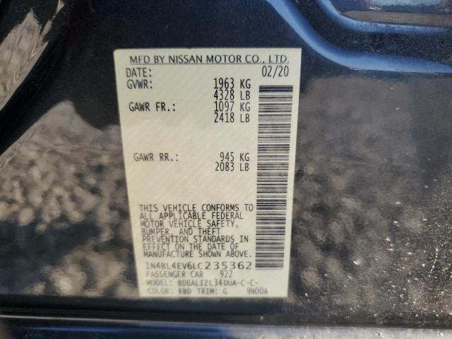 2020 NISSAN ALTIMA SL 1N4BL4EV6LC235362