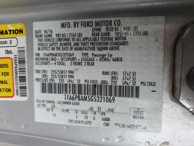 2016 FORD MUSTANG 1FA6P8AM5G5321069