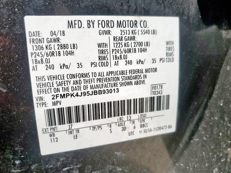 2018 FORD EDGE SEL - 2FMPK4J95JBB93013
