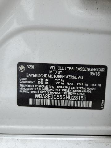 2016 BMW 328 I SULE WBA8E9G55GNU28151