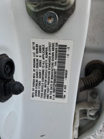 2019 HONDA CIVIC LX 19XFC2F69KE024977
