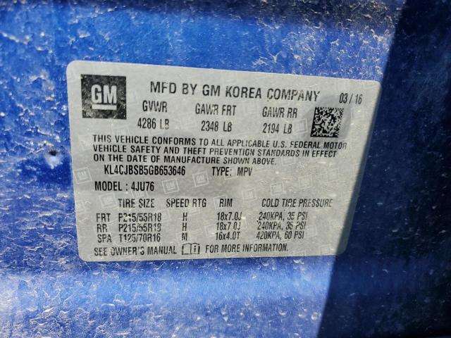 2016 BUICK ENCORE CON KL4CJBSB5GB653646