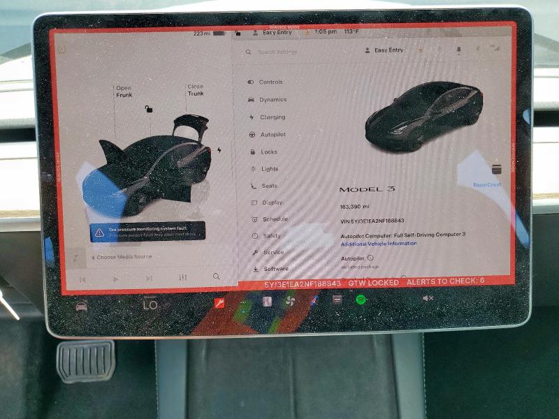 2022 TESLA MODEL 3 5YJ3E1EA2NF188843
