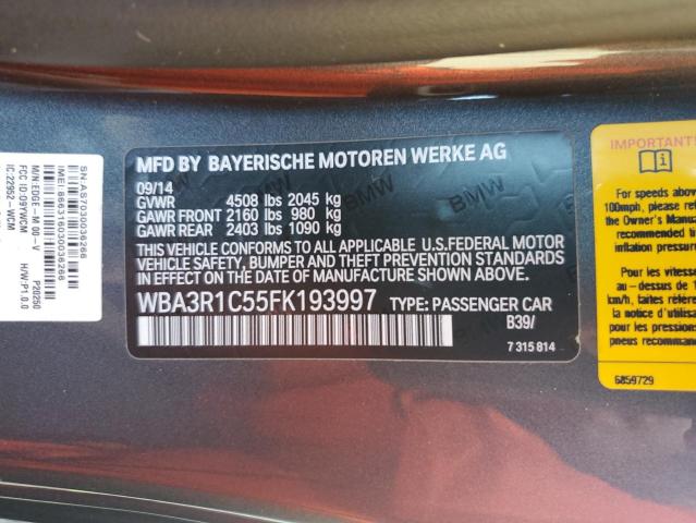 2015 BMW 435 I WBA3R1C55FK193997