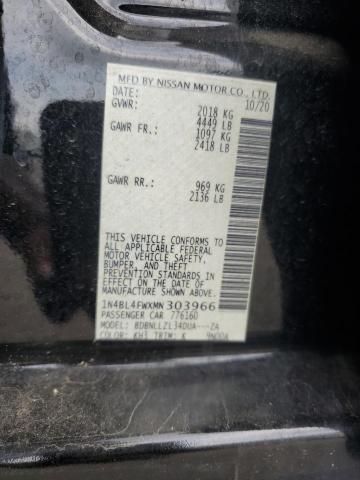 2021 NISSAN ALTIMA PLA 1N4BL4FWXMN303966