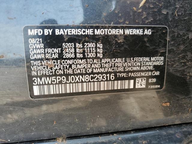 2022 BMW 330XE 3MW5P9J0XN8C29316
