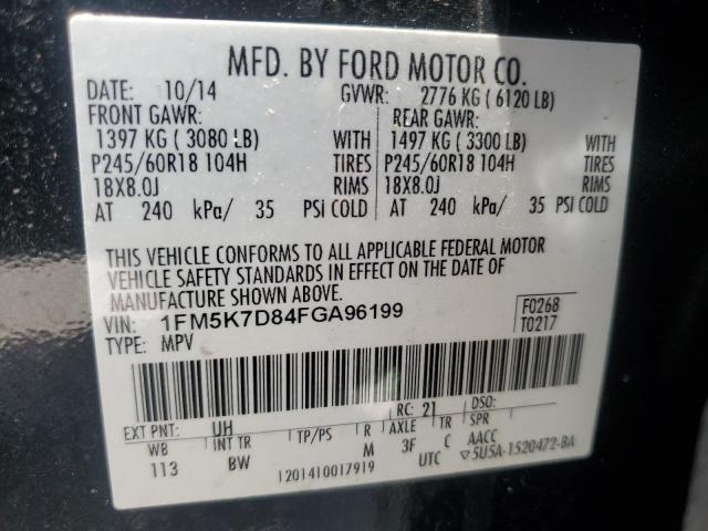 2015 FORD EXPLORER X 1FM5K7D84FGA96199