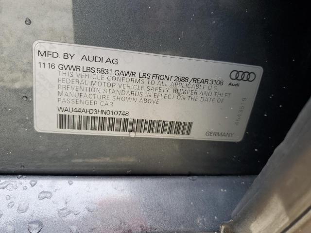 2017 AUDI A8 L QUATT WAU44AFD3HN010748