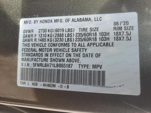 2020 HONDA ODYSSEY EX 5FNRL6H71LB065187