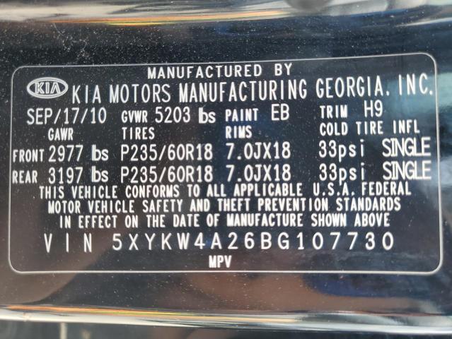 2011 KIA SORENTO SX - 5XYKW4A26BG107730