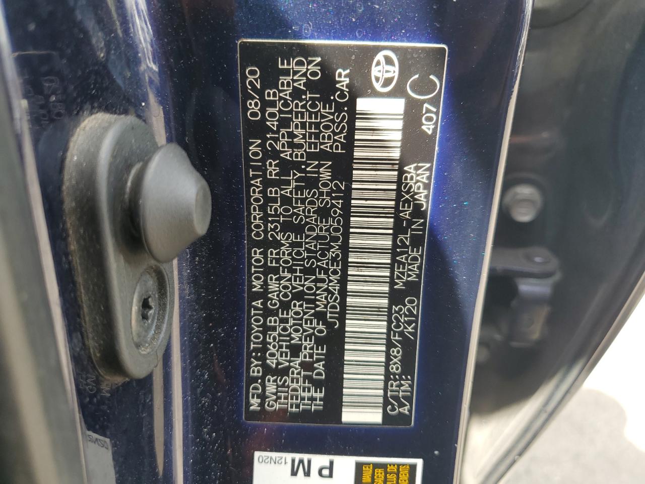 Lot #3301864009 2021 TOYOTA COROLLA SE