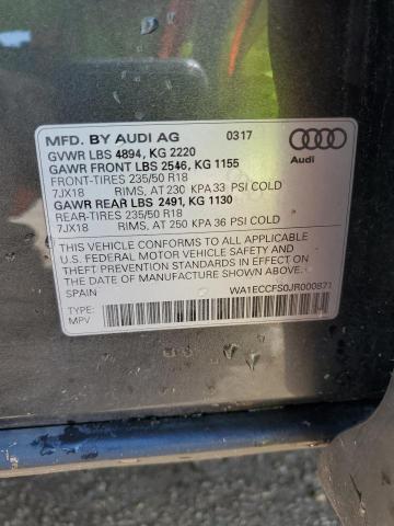 2018 AUDI Q3 PREMIUM - WA1ECCFS0JR000871