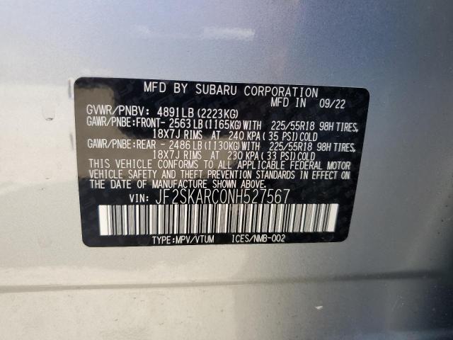 2022 SUBARU FORESTER T - JF2SKARC0NH527567