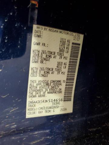 2018 NISSAN TITAN SV 1N6AA1E54JN514656