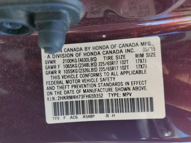 2015 HONDA CR-V EXL 2HKRM4H73FH659352