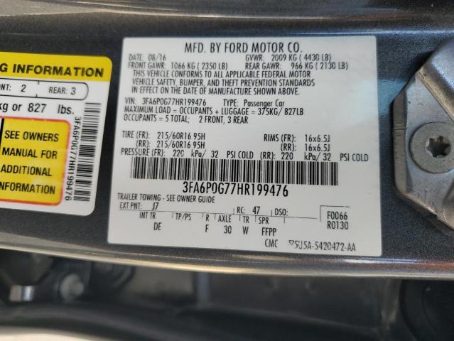 2017 FORD FUSION S 3FA6P0G77HR199476