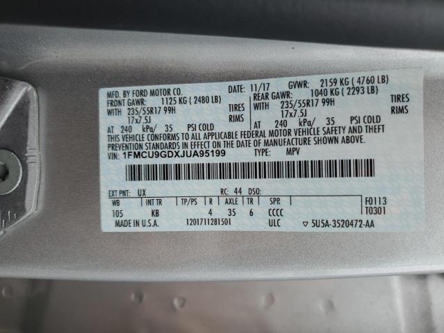 2018 FORD ESCAPE SE - 1FMCU9GDXJUA95199