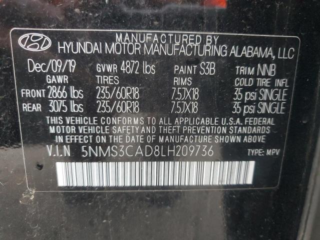 2020 HYUNDAI SANTA FE S 5NMS3CAD8LH209736