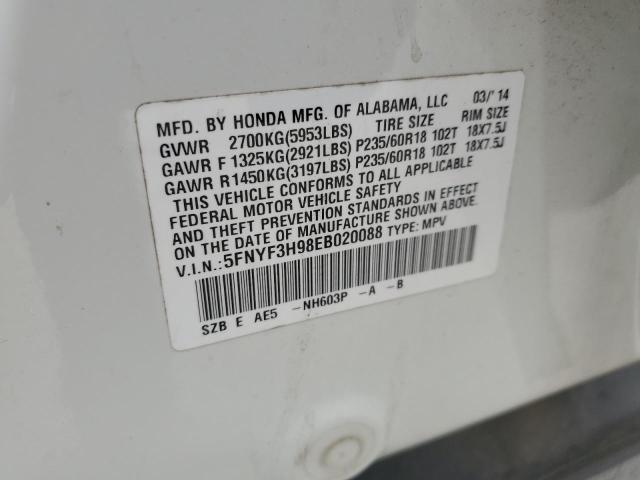 2014 HONDA PILOT TOUR #3217817814