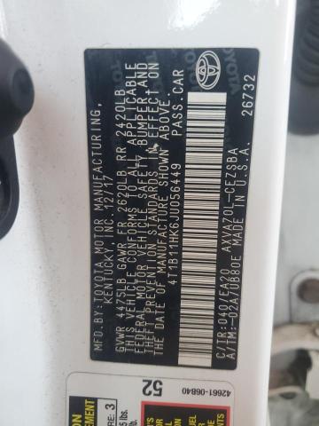 2018 TOYOTA CAMRY L 4T1B11HK6JU056449