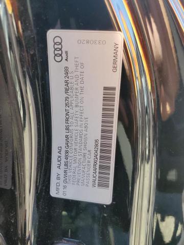 2016 AUDI S5 PREMIUM WAUC4AFRXGA042805