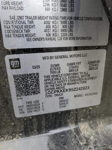 2025 CHEVROLET SILVERADO K1500 LT-L 1GCPKKEK9SZ242623