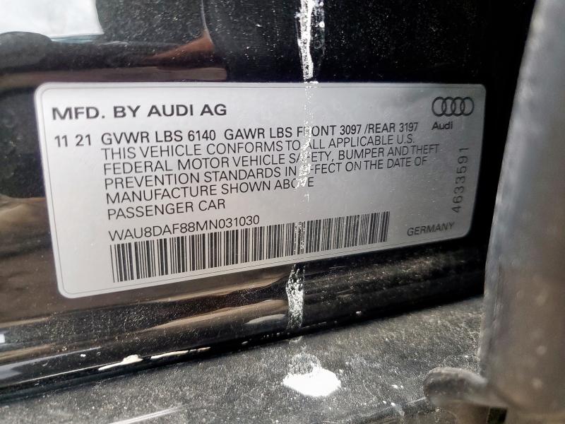 2021 AUDI A8 L WAU8DAF88MN031030