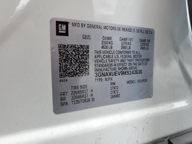 2021 CHEVROLET EQUINOX LT 3GNAXUEV9MS143630