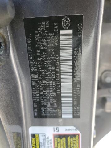 2020 TOYOTA CAMRY LE 4T1L11AK4LU933764