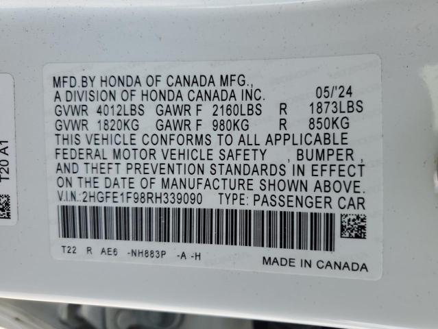 2024 HONDA CIVIC TOUR 2HGFE1F98RH339090