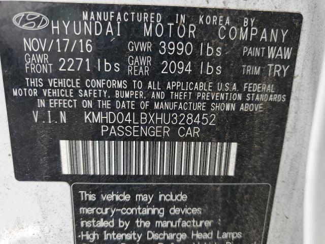 2017 HYUNDAI ELANTRA SP KMHD04LBXHU328452