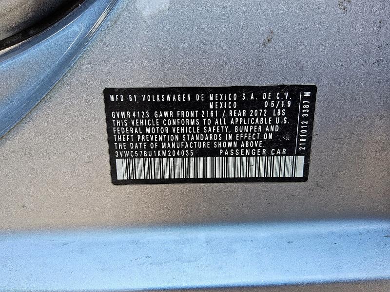 2019 VOLKSWAGEN JETTA S 3VWC57BU1KM204035