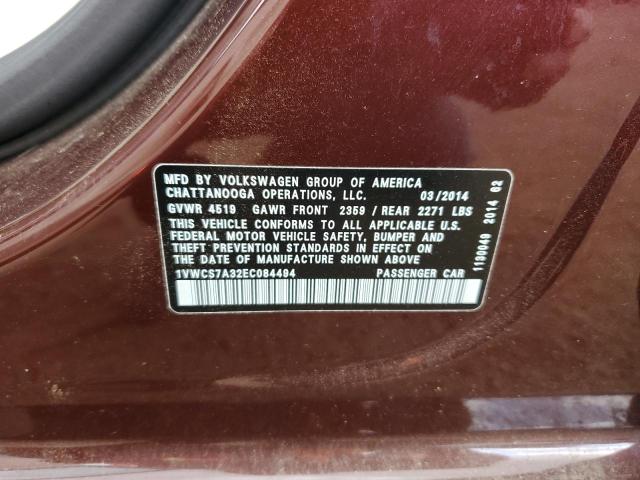 2014 VOLKSWAGEN PASSAT SEL - 1VWCS7A32EC084494