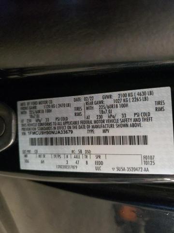 2022 FORD ESCAPE SEL 1FMCU9H90NUA33679