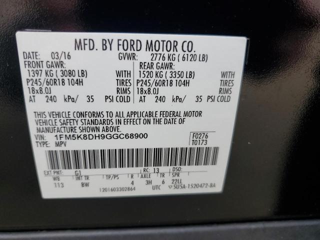 2016 FORD EXPLORER X 1FM5K8DH9GGC68900