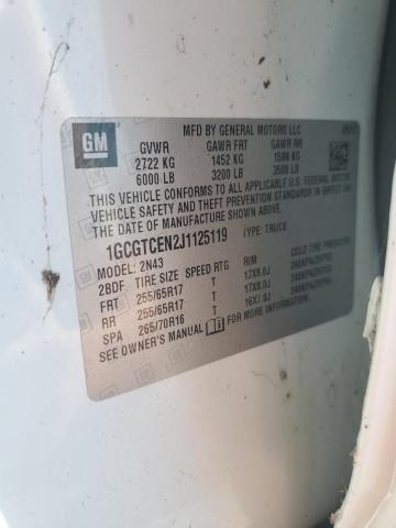 2018 CHEVROLET COLORADO L 1GCGTCEN2J1125119