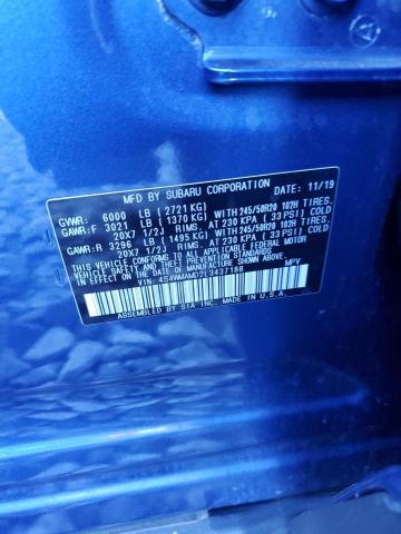 2020 SUBARU ASCENT LIM #3302718015