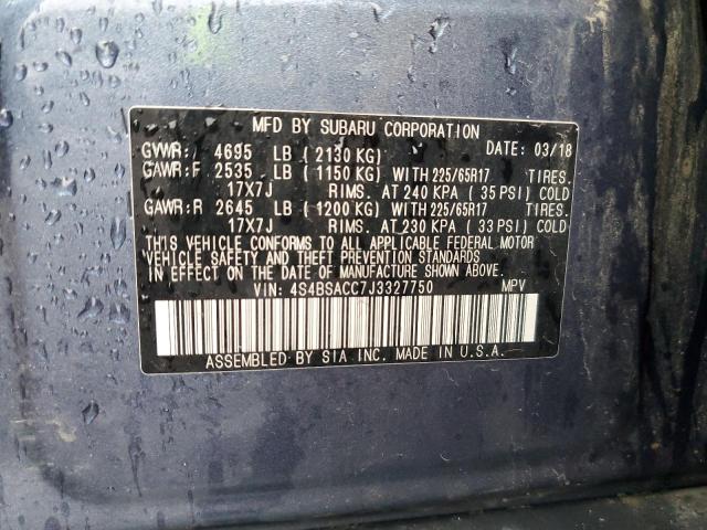 2018 SUBARU OUTBACK 2. - 4S4BSACC7J3327750