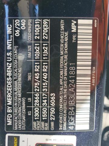 2020 MERCEDES-BENZ GLE 350 4JGFB4JB3LA241881