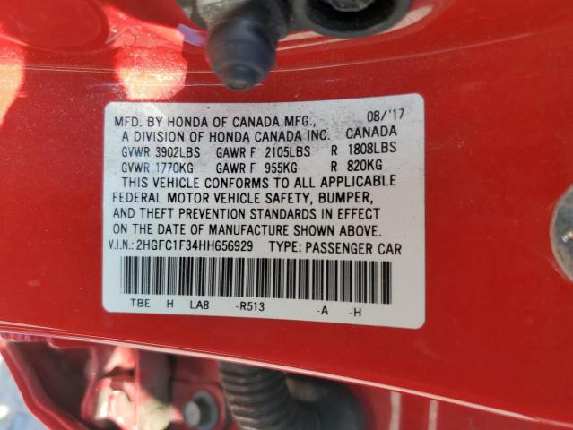 2017 HONDA CIVIC EX 2HGFC1F34HH656929