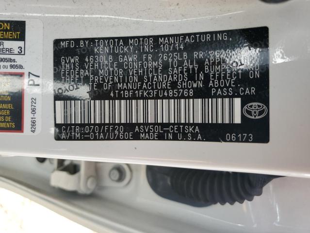 2015 TOYOTA CAMRY LE 4T1BF1FK3FU485768