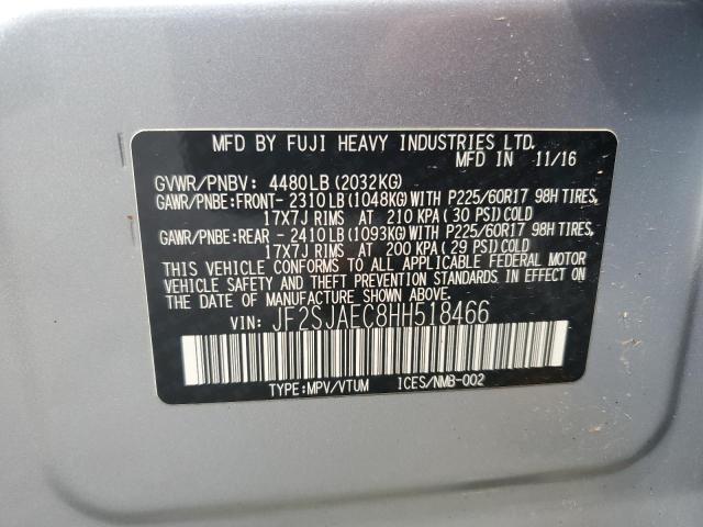 2017 SUBARU FORESTER 2 JF2SJAEC8HH518466